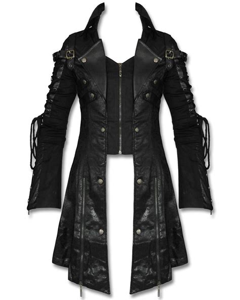 punk rave poison black jacket mens faux leather goth