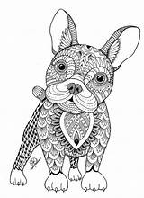 Coloriage Animaux Zentangle Dogs Mandala Et Coloring sketch template