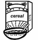 Cereal Cereales Galletas Alimentos Pintar Colorireaprender Colorea Imprime Fonte sketch template