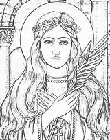 Philomena Cecilia Filomena Colorir Catholic Saints Immaculata Crafts Helvetia sketch template