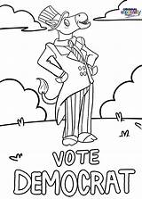 Coloring Pages Voting Vote Democrat Getcolorings Getdrawings sketch template