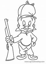 Fudd Elmer Pages Tunes Looney Ioioio sketch template