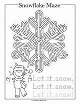 Mazes Maze Snowflake Superstarworksheets sketch template