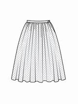 Skirt Drawing Gathered Fashion Line Template Flat Drawings Pleated Skirts Sketches Sketch Pattern Technical Patterns Dresses Pencil Burdastyle Assets Flats sketch template