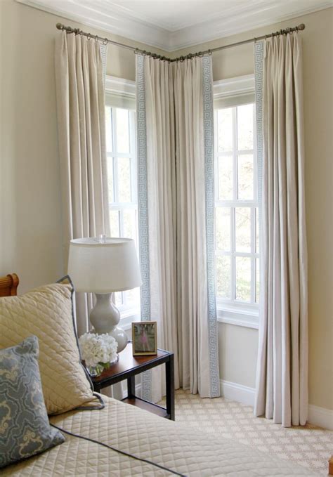 nicely  corner windows   master bedroom window treatments window treatments living