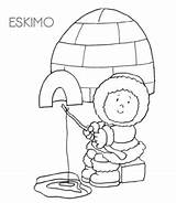 Coloring Igloo Eskimo Pages Sheet Date sketch template