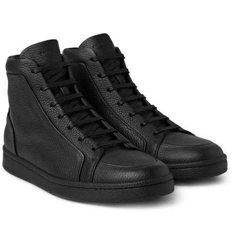 Balenciaga Full Grain Leather High Top Sneakers In Black For Men Lyst