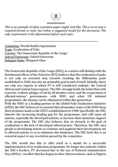 position paper position paper  world trade organization