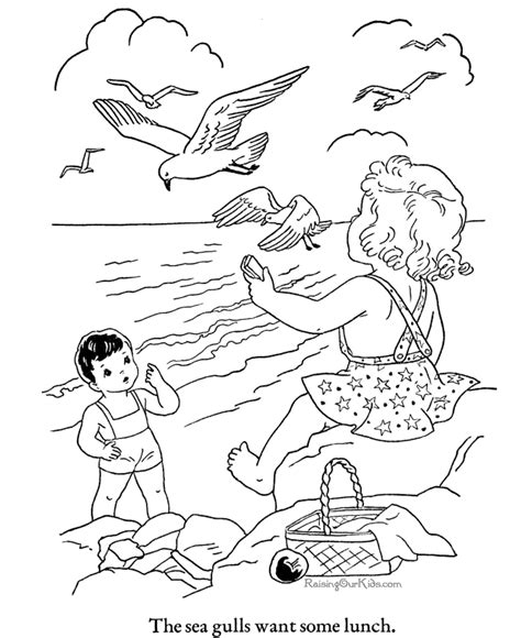printable beach color page kids summer coloring fun pinterest