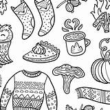 Cozy Coloring Autumn Print Spoonflower Fabric Penguinhouse sketch template