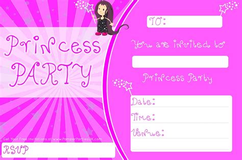 downloadable princess tea party invitation