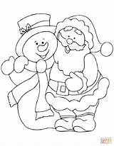 Santa Claus Snowman Coloring Pages Drawing sketch template