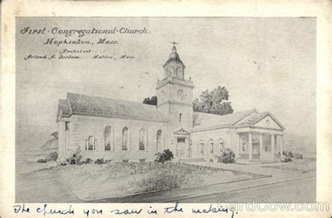 First Congregational Church Hopkinton Ma Postcard