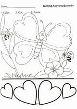 Preschool Paste Cut Activities Worksheets Kindergarten Crafts Toddler Comment First sketch template