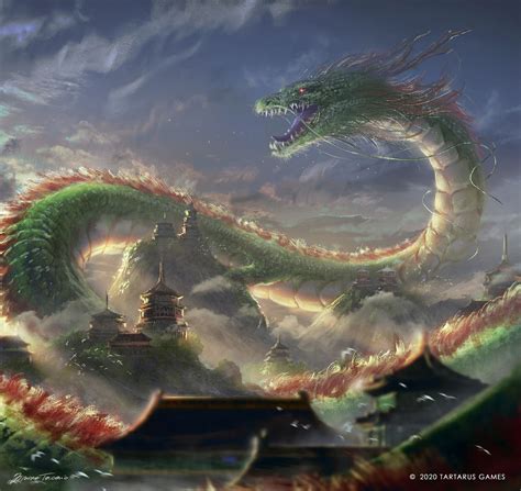 dragons tartarus games simone torcasio fantasy landscape dragon