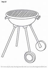 Grill Bbq Draw Step Drawing Objects Tutorials Everyday Drawingtutorials101 Previous Next sketch template