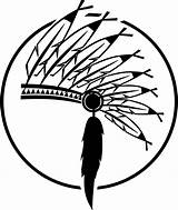 Native American Indian Coloring Pages Headdress Cherokee Clipart Dream Silhouette Symbols Symbol Color Catcher Printable Chief Drawing America Head Indians sketch template