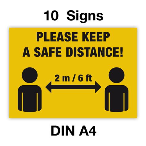 safe distance signs  size high quality laminated print gobrecht ulrich