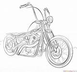 Motorcycle Drawing Coloring Chopper Draw Bike Harley Davidson Pages Motorbike Step Printable Outline Motorcycles Tutorials Sketch Police Kids Supercoloring Drawings sketch template
