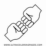 Bump Fist Handshake Mano Mani Stretta Ultracoloringpages sketch template