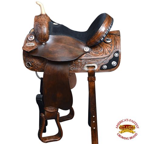 hilason western leather horse treeless saddle barrel racing trail pleasure ebay