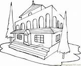 Hotel Coloring Pages Houses Drawing Printable Getdrawings Architecture Color Designlooter sketch template