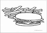 Burger Fries Clipart Coloring Mcdonald Outline Hamburger Pages Mcdonalds Template Plain Webstockreview sketch template