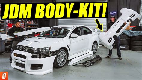 building heavily modifying   mitsubishi lancer evo gsr part  chargespeed body kit