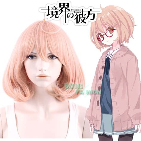 kyōkai no kanata mirai kuriyama short curly pink anime cosplay wig ebay