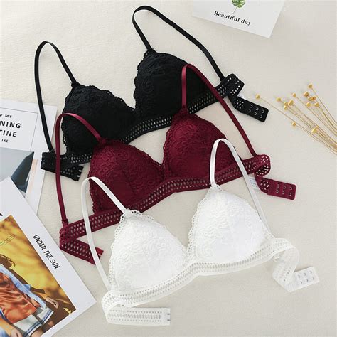【prettyset】thin sex french style bra bralette lace wireless triangle