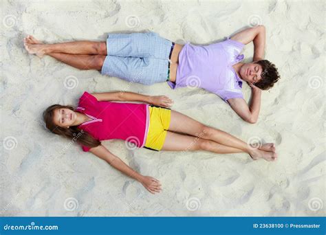 sleep   beach stock photo image  relationship