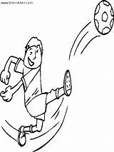 Coloring Soccer Player Shoot Pages Drawing Kickball Kicking Ball Drawings Sports Sherriallen Gif Boy Getdrawings sketch template