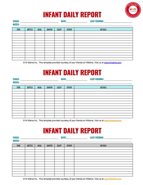 infant daily report   page daycare daily sheets daycare forms