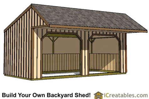 run  shed plans  cantilever run  shed