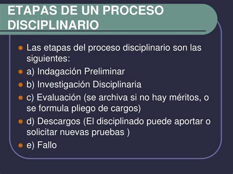 Ppt El Proceso Disciplinario Powerpoint Presentation Free Download