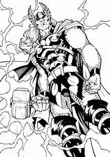 Thor Coloring Pages Color Kids Printable Super Children Print Heroes Justcolor sketch template