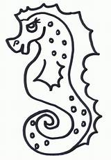 Coloring Seahorse Pages Print Horse Sea Color sketch template