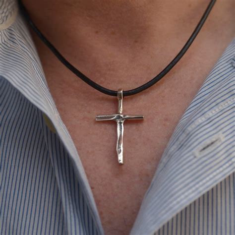 sterling zilveren kruis ketting voor mannen  vrouwen mens etsy nederland