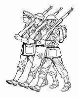 Soldiers Parade Soldier Coloringsun sketch template