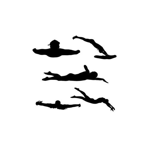 swimming set silhouette icon logo  vector art  vecteezy
