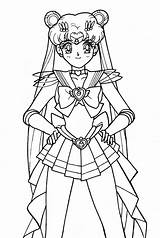 Moon Sailor Coloring Pages Colouring Adult Sailer Manga Lineart sketch template