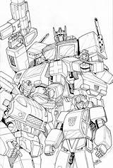 Optimus Autobots Beamer Pintar Transformer Lineart Magnus Fiction Lego sketch template