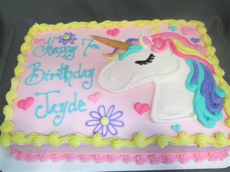 unicorn sheet cake idea   rainbow unicorn birthday cake freed