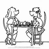 Chess Coloring Pages Playing Pieces Dogs Game Games Designlooter Getcolorings Printable 42kb Color Printables4kids Getdrawings Clipartmag sketch template