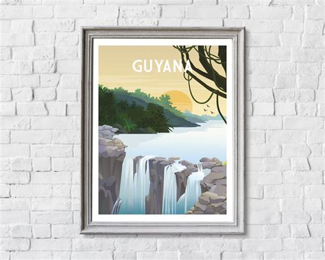 guyana poster guyana print guyana travel print guyana etsy uk