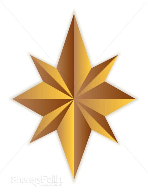 point gold star christian star clipart