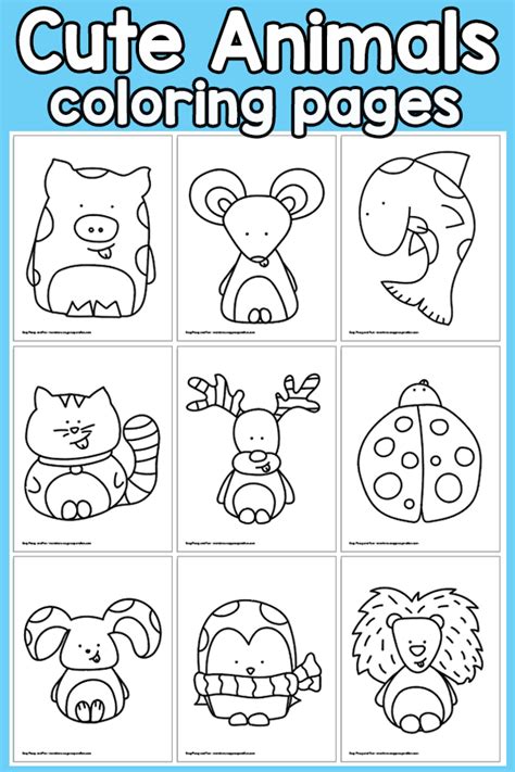 cute animals coloring pages easy coloring pages coloring pages