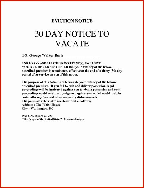 eviction notice template  ms excel sampletemplatess