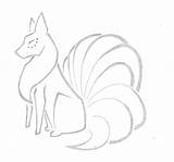 Fox Nine Tailed Tails sketch template