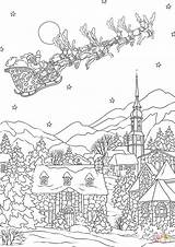 Village Flies Nickolas Santas Supercoloring sketch template